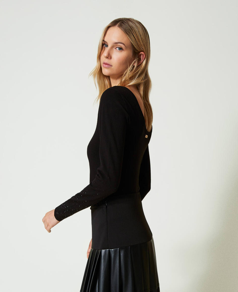 Twin Set Maglia con strass in dégradé Offerta Anniversario