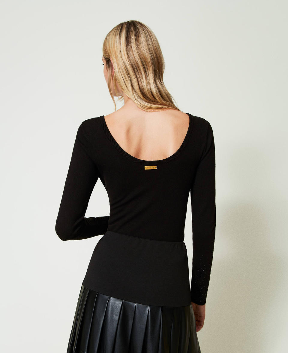 Twin Set Maglia con strass in dégradé Offerta Anniversario