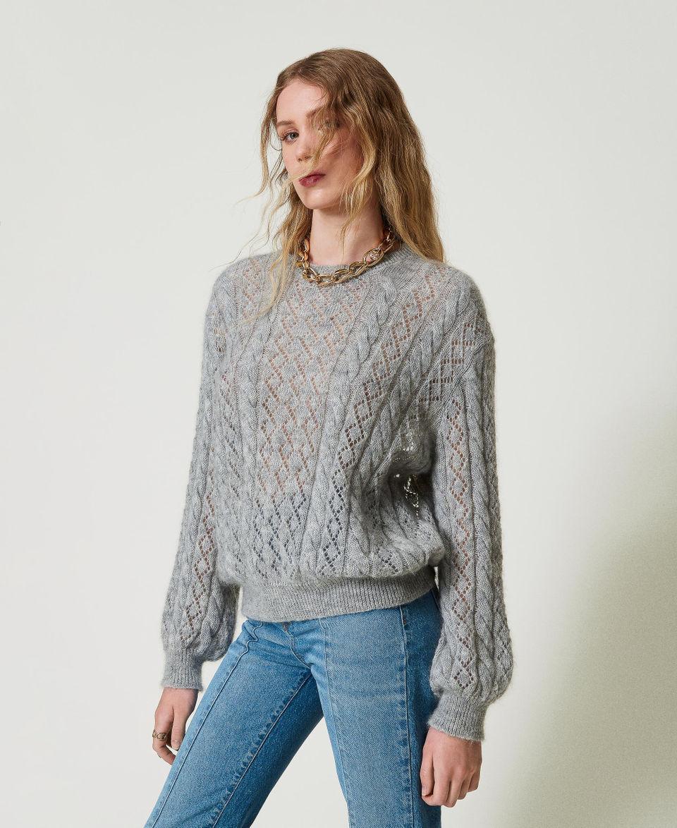 Twin Set Maglia in misto mohair con trecce e oblò Smaltimento dello stoccaggio