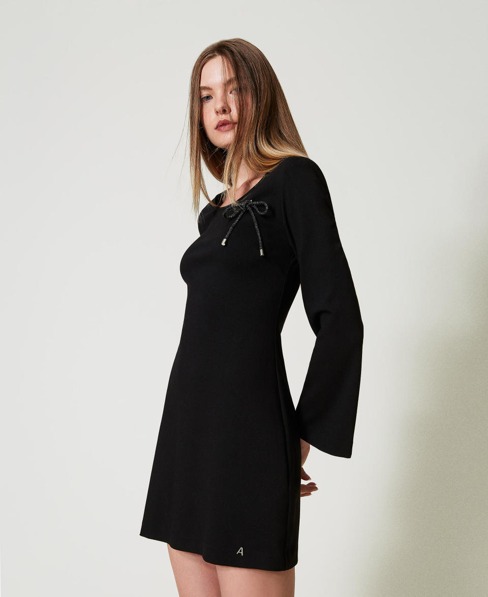 Twin Set Abito corto con spilla in strass Offerta temporanea