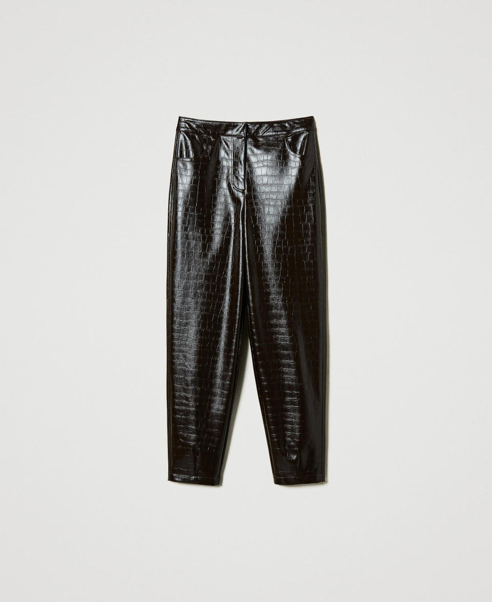 Twin Set Pantaloni barrel fit con stampa animalier Offerte stagionali