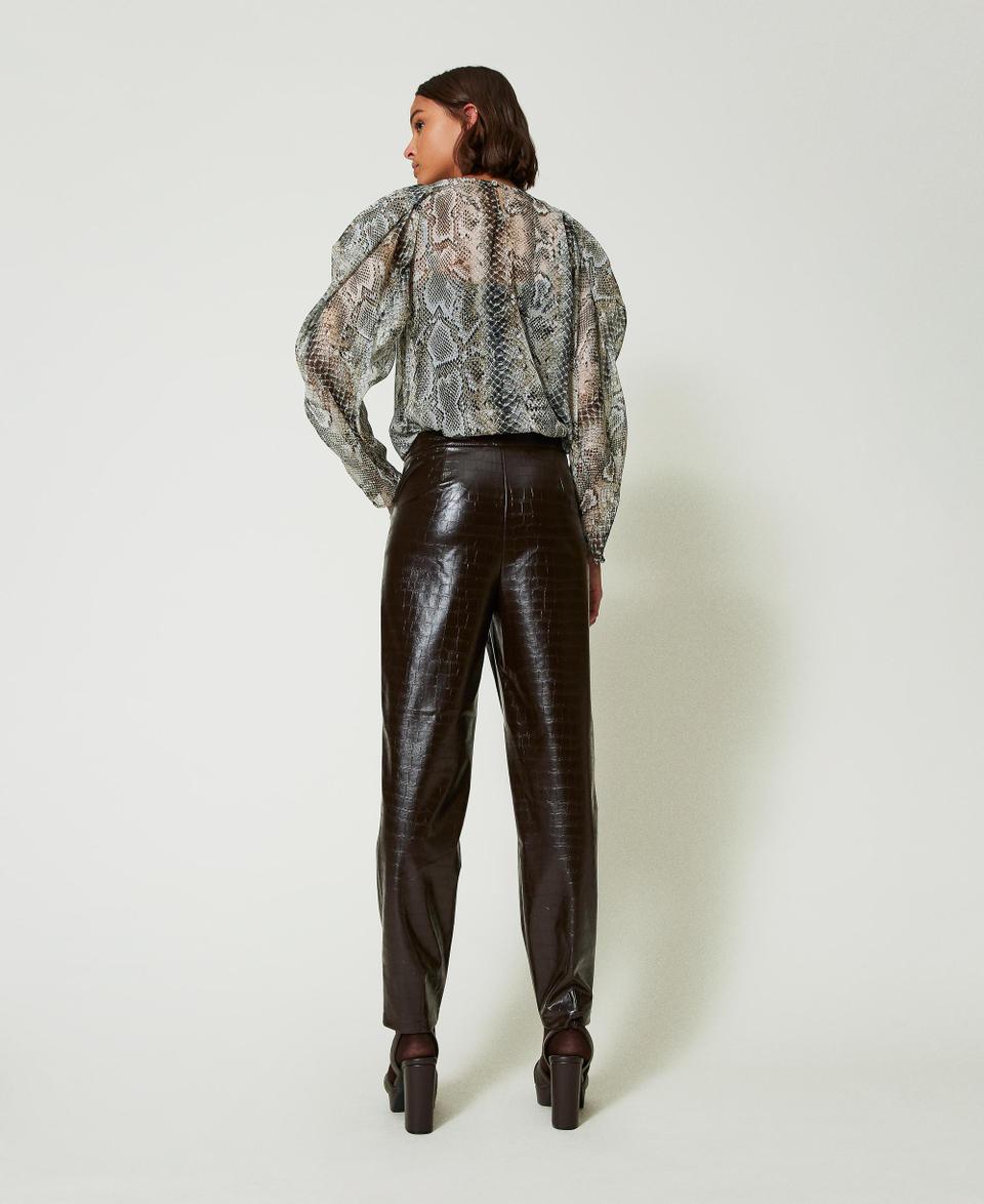 Twin Set Pantaloni barrel fit con stampa animalier Offerte stagionali