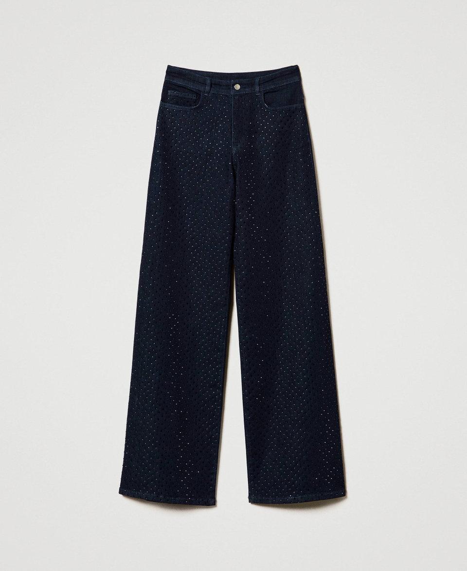 Twin Set Jeans wide leg in full strass Comprane uno, ottenene uno gratis