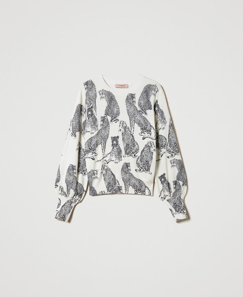 Twin Set Maglia con stampa giaguari Fino al 65% di sconto