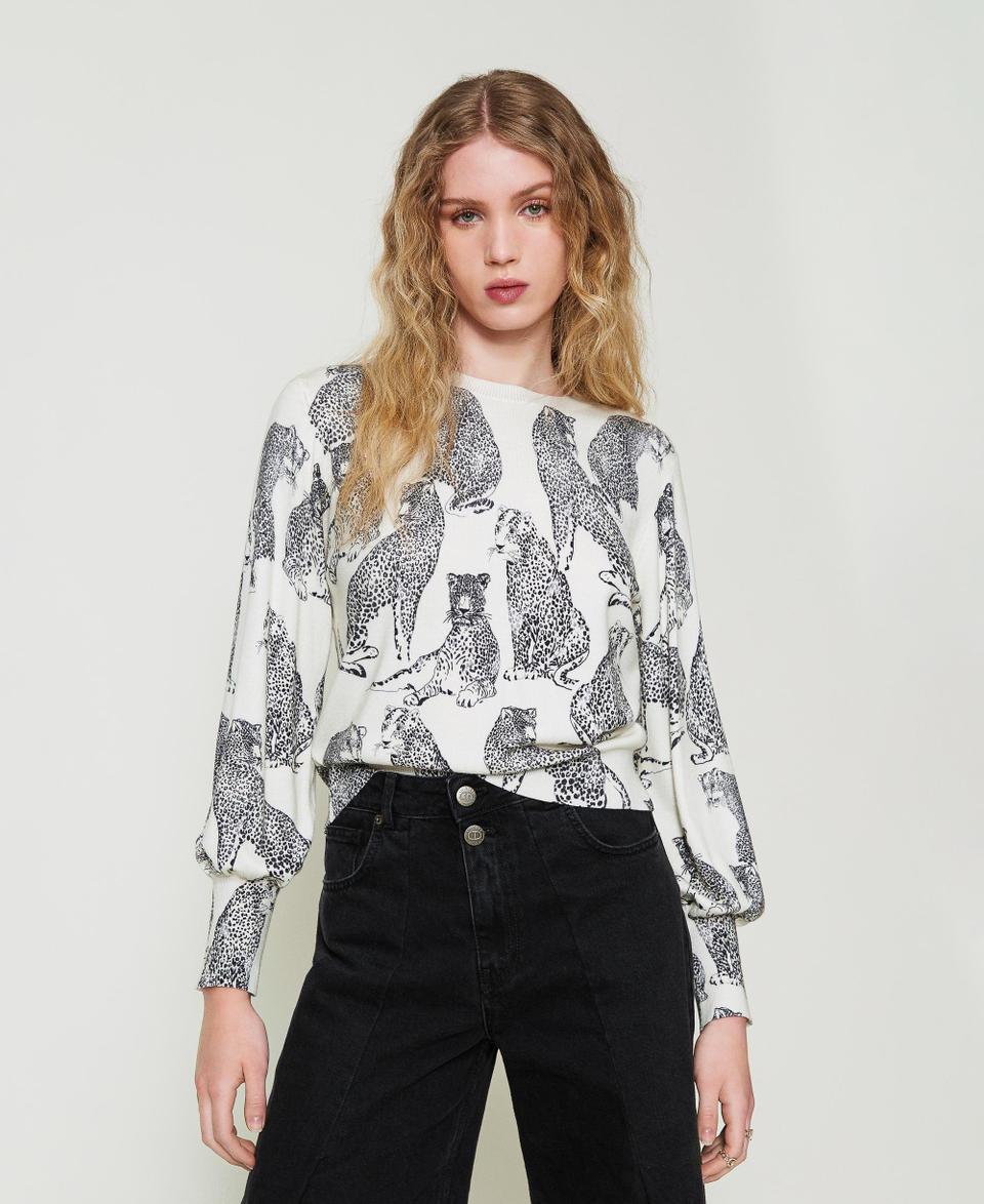 Twin Set Maglia con stampa giaguari Fino al 65% di sconto