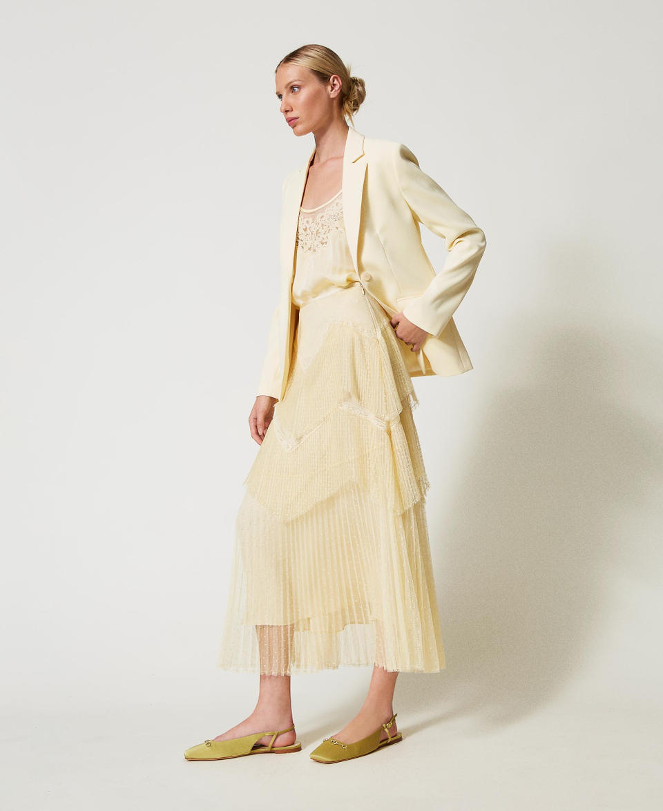 Twin Set Gonna lunga in tulle con balze plissé Black Friday Prezzi