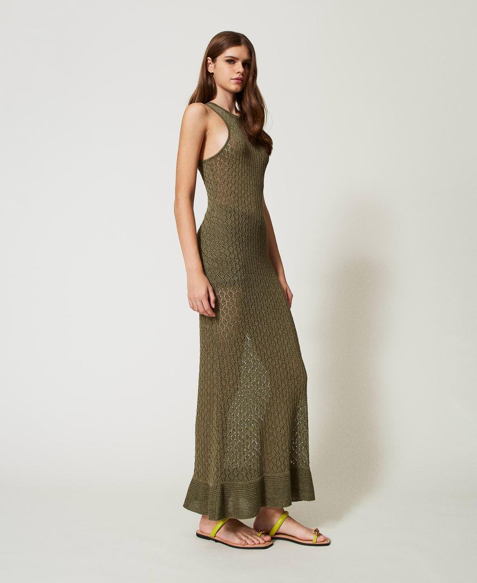 Twin Set Abito lungo a rete in maglia lurex Duty-free