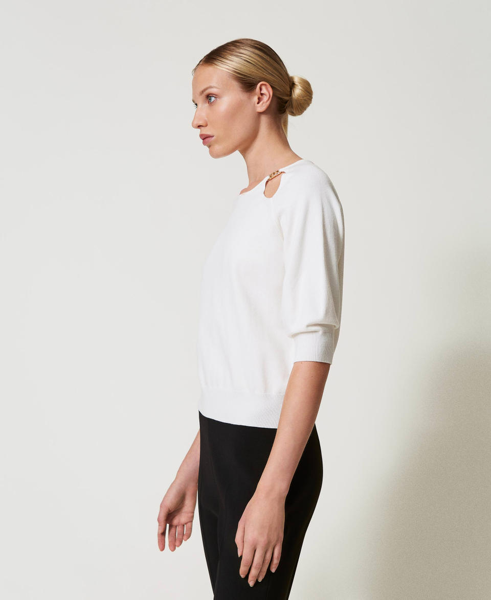 Twin Set Maglia con cut-out e Oval T Qualità