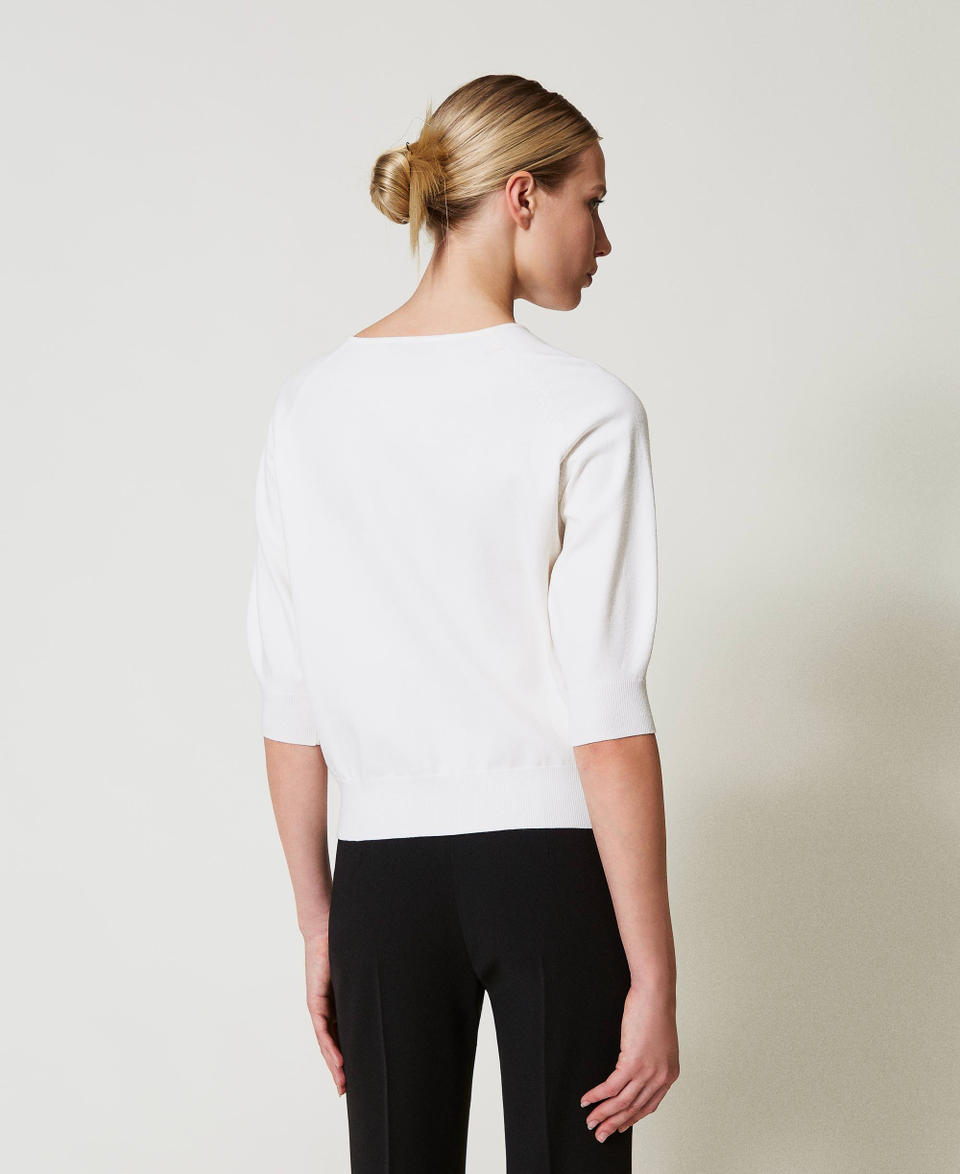 Twin Set Maglia con cut-out e Oval T Qualità