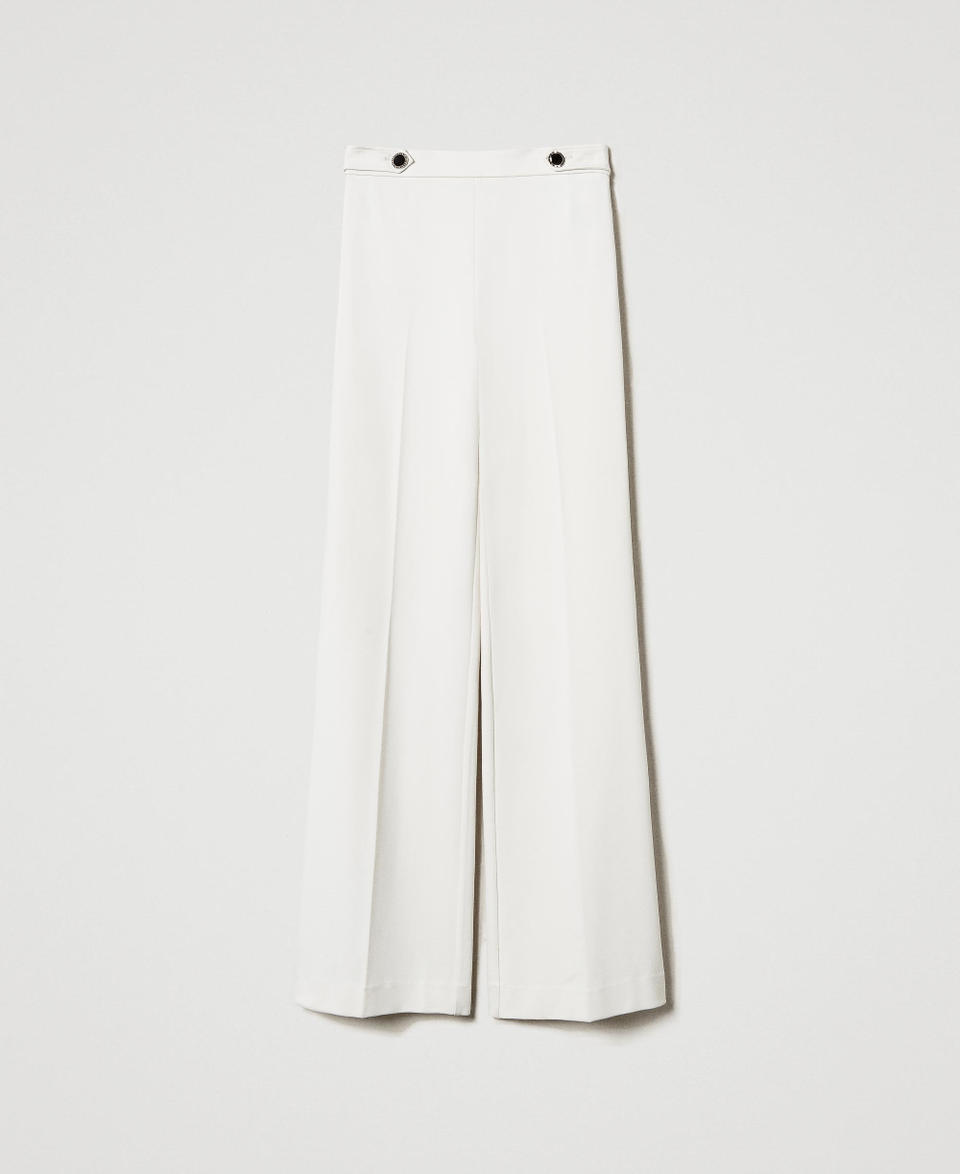 Twin Set Pantaloni wide leg con bottoni gioiello Promozione