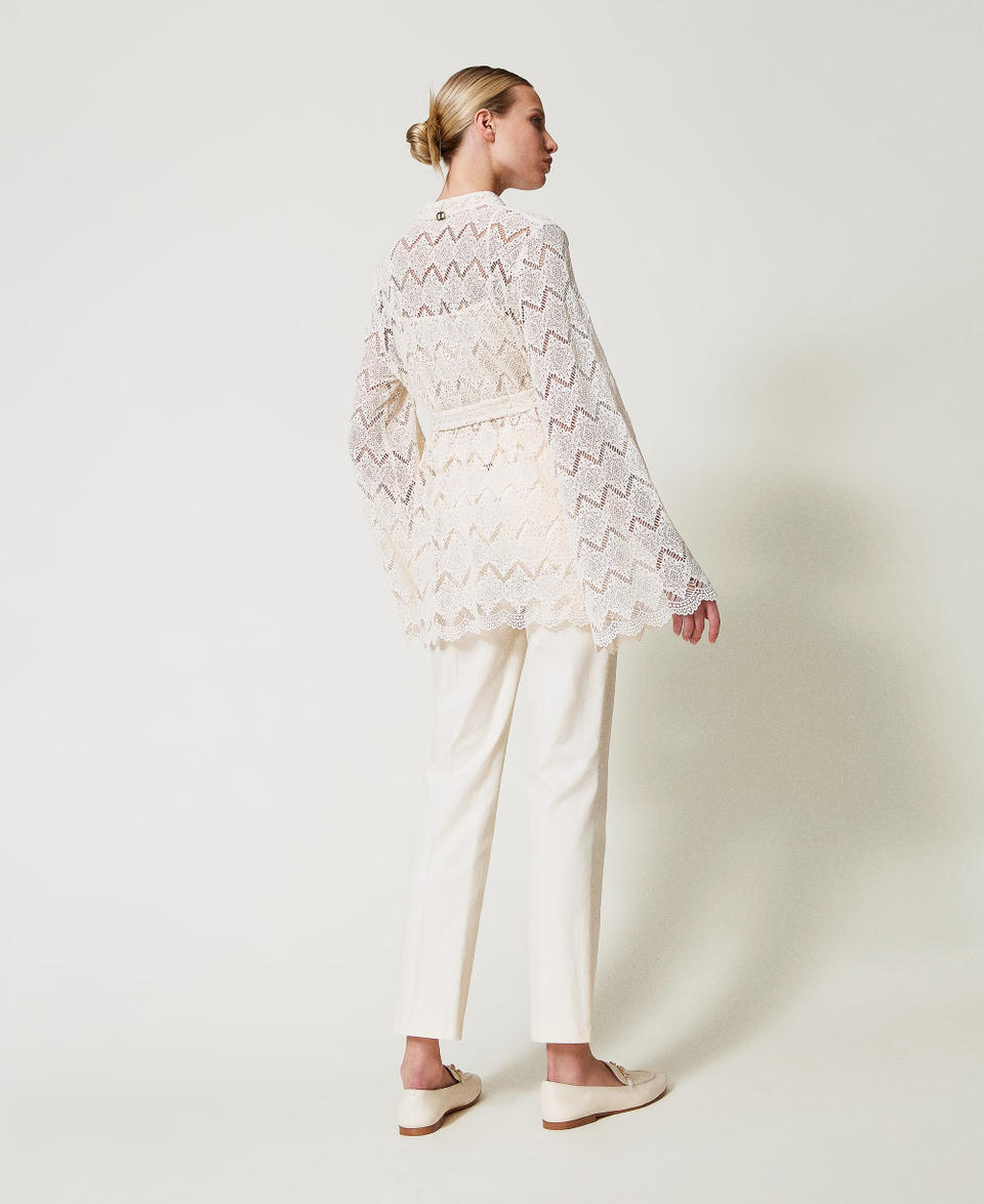 Twin Set Pantaloni dritti in gabardine misto cotone Spedizione Gratuita