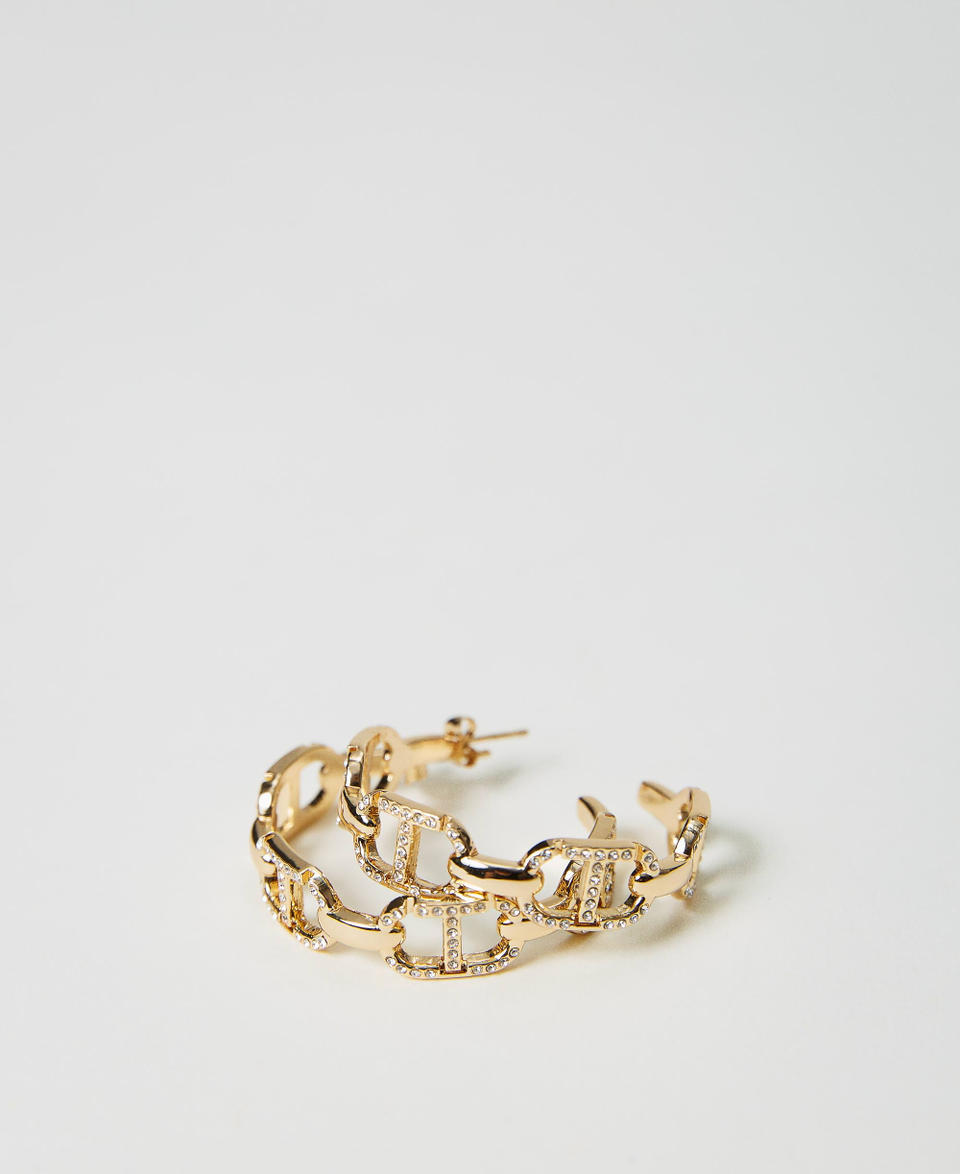 Twin Set Orecchini con catena Oval T e strass Acquista Ora