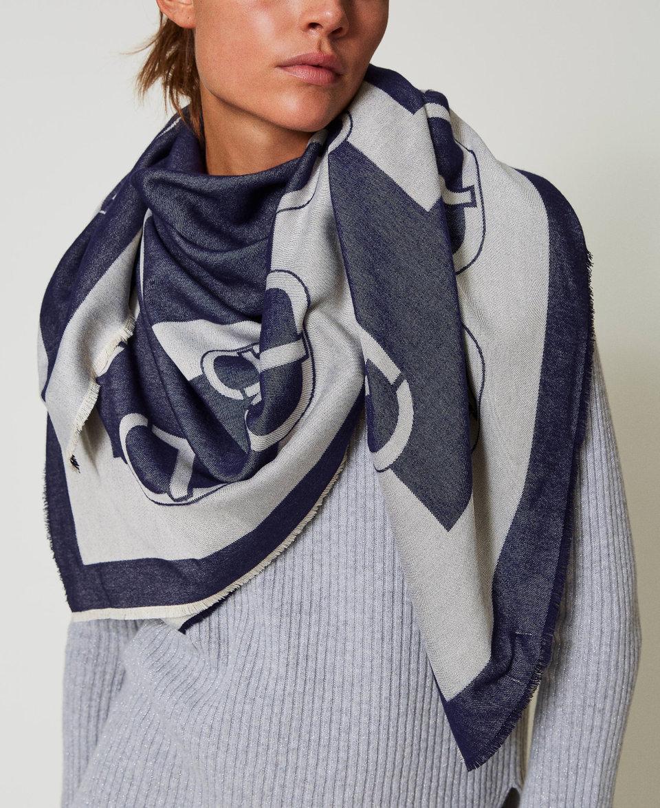 Twin Set Kefiah jacquard con logo Online