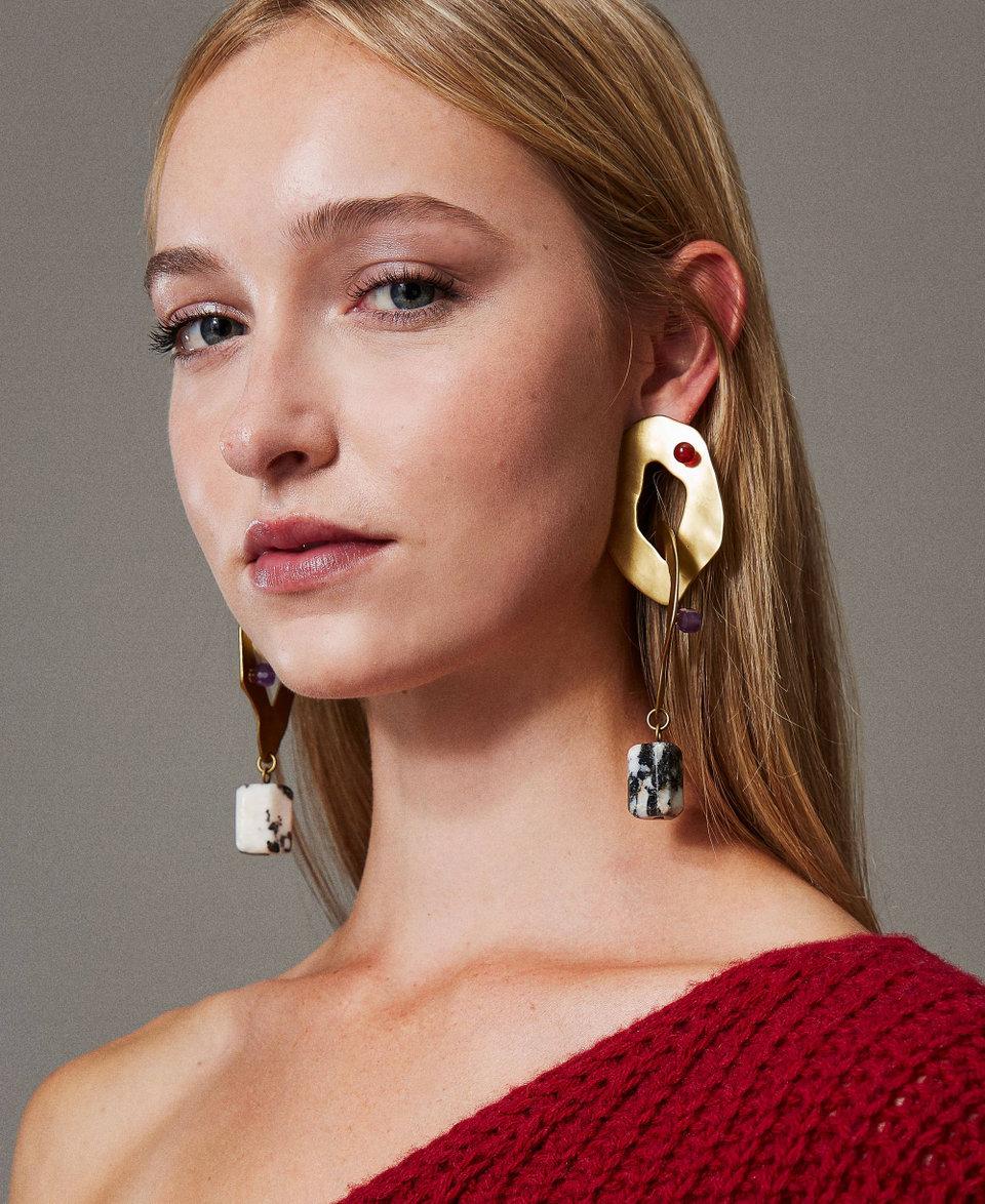 Twin Set Orecchino in metallo a catena con pietre Offerte