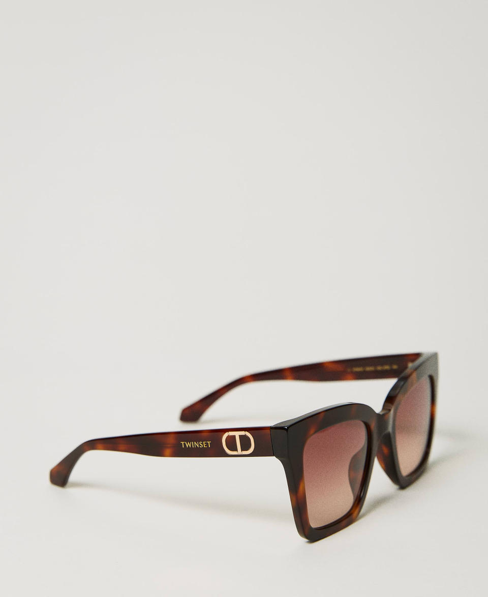 Twin Set Occhiali da sole squadrati tortoise Negozio