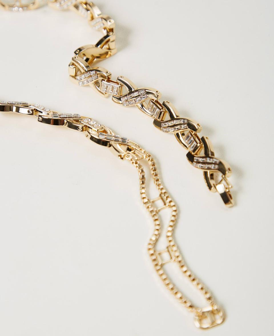 Twin Set Collana girocollo con strass e Oval T Flash Sale