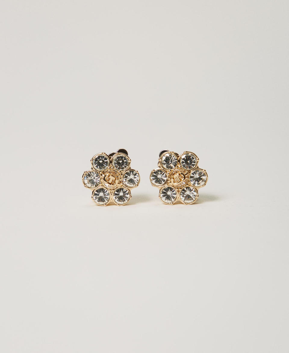 Twin Set Orecchini a fiore con strass e Oval T Vendite stagionali