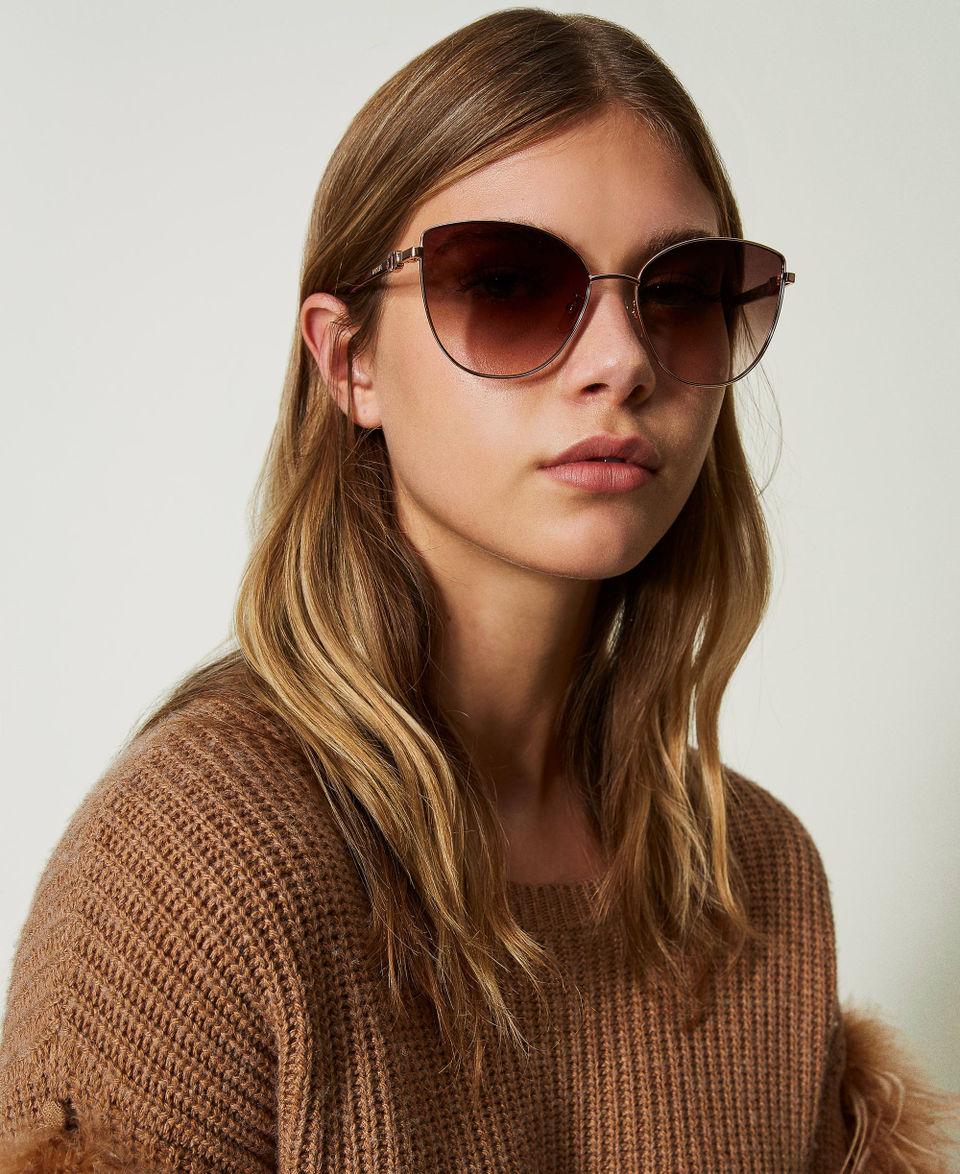 Twin Set Occhiali da sole cat-eye in acciaio Black Friday