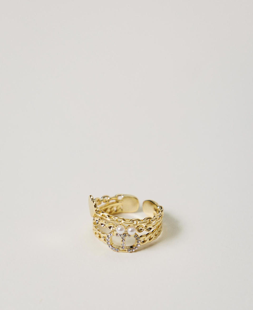 Twin Set Anello con perle e Oval T Offerta Pasqua