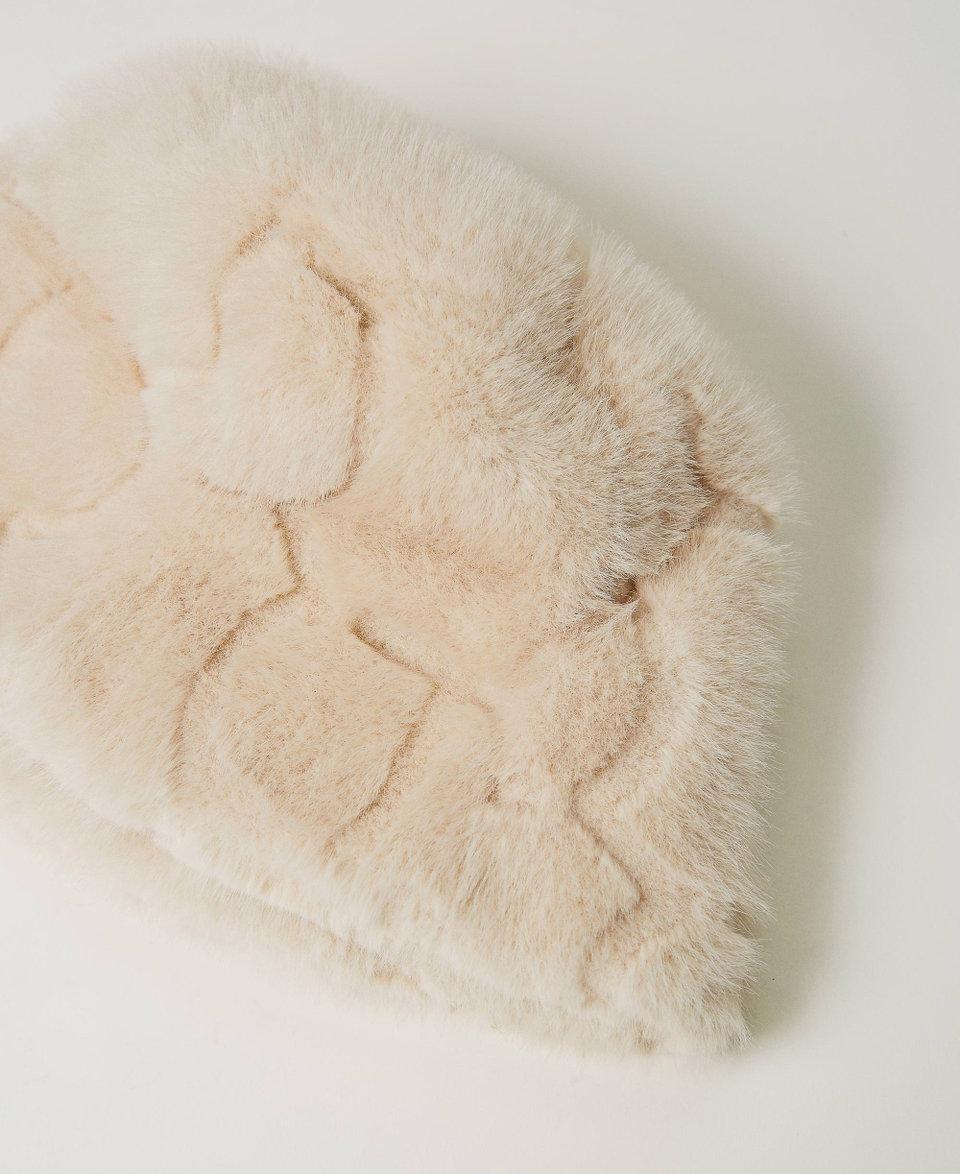 Twin Set Cappello bucket in faux fur con logo Online Outlet