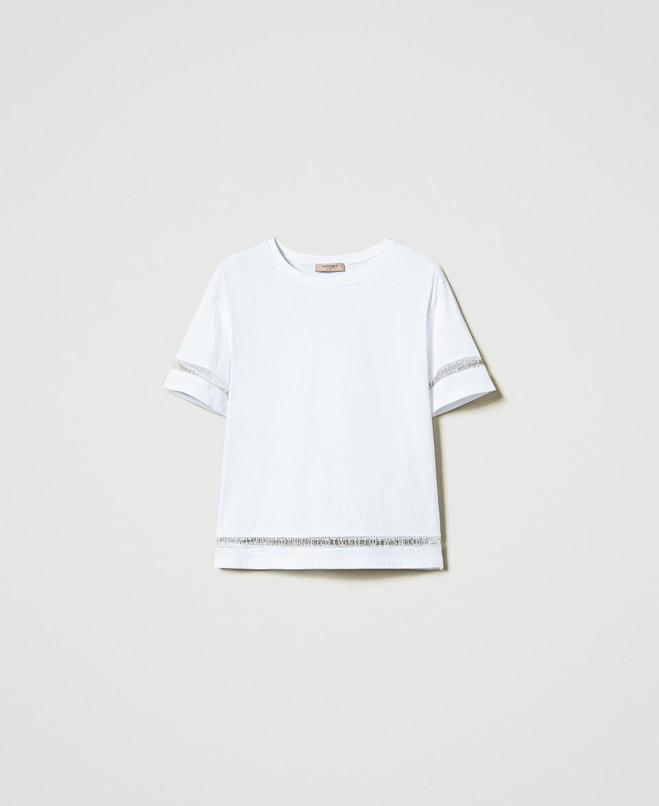 Twin Set T-shirt regular con logo ricamato Ultimi tre giorni