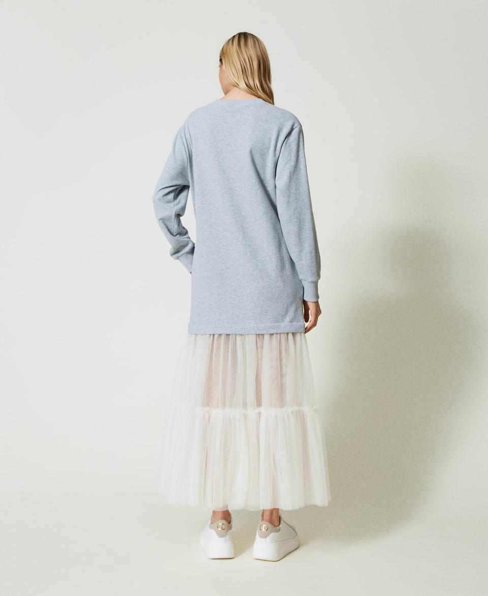 Twin Set Abito lungo in felpa e tulle Ultimi due giorni
