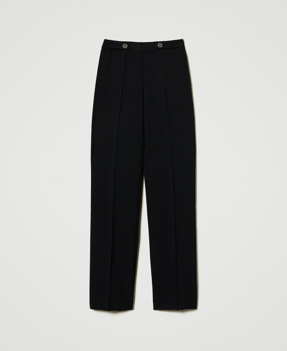 Twin Set Pantaloni straight leg in crêpe cady Ultimo giorno