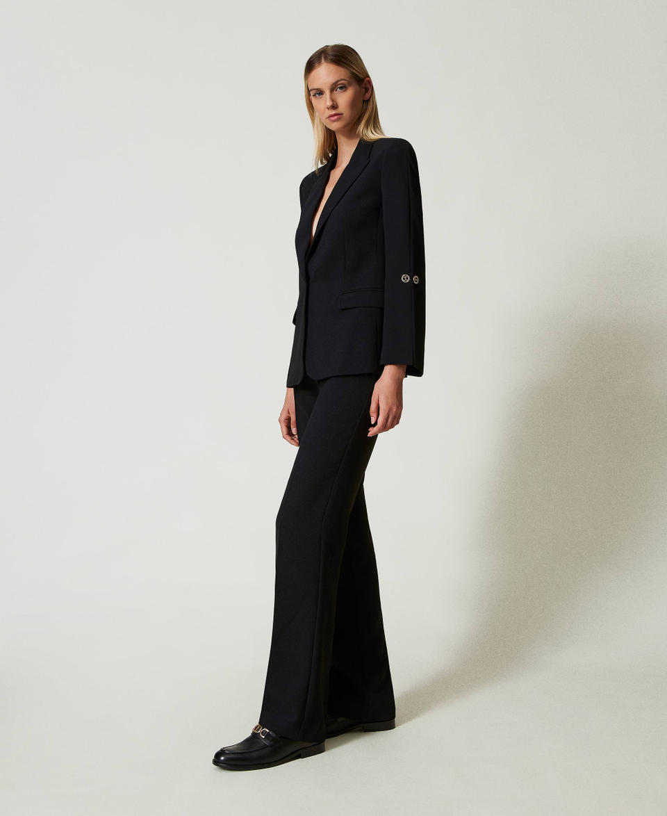 Twin Set Pantaloni straight leg in crêpe cady Ultimo giorno