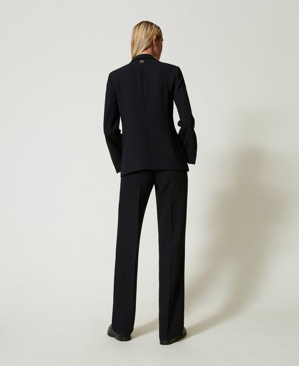Twin Set Pantaloni straight leg in crêpe cady Ultimo giorno