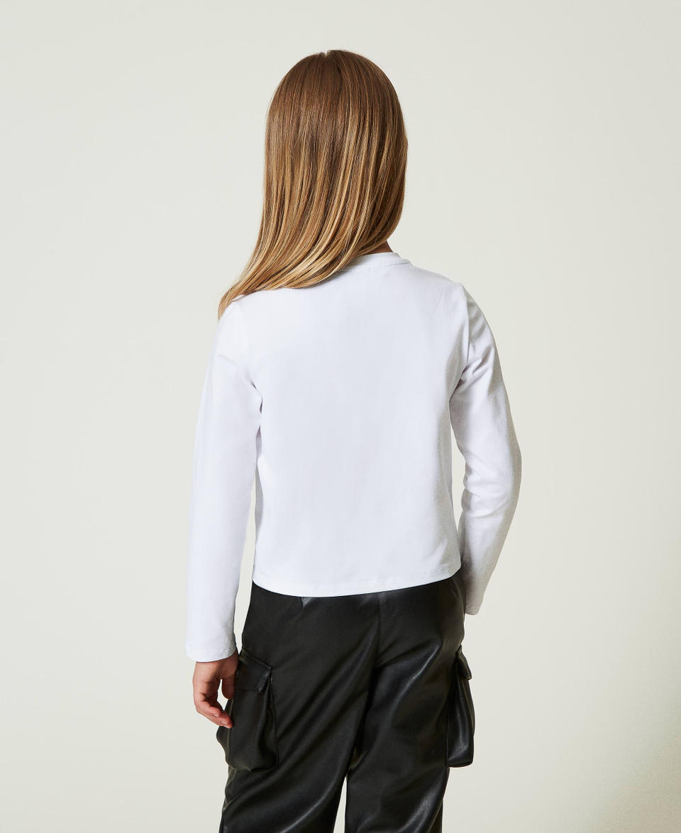 Twin Set T-shirt con stampa e strass Fino al 50% di sconto