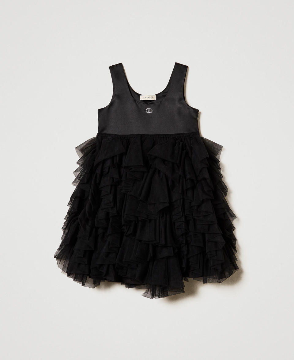 Twin Set Abito corto con volant in tulle Offerta speciale della fabbrica