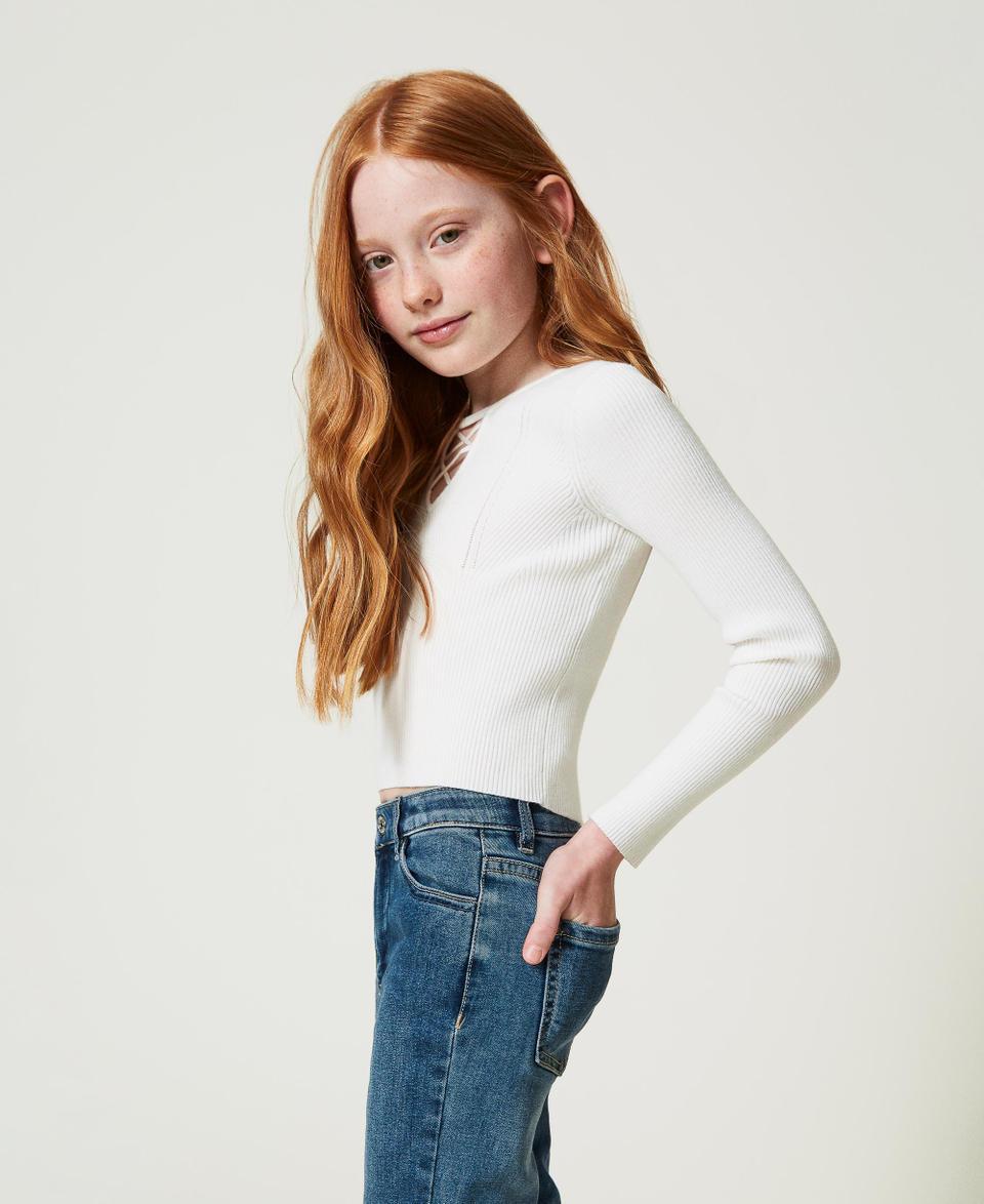 Twin Set Maglia a costine con intreccio Super sconto