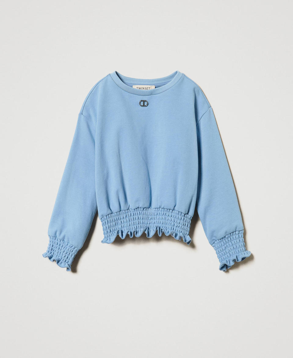 Twin Set Felpa girocollo con punto smock In vendita