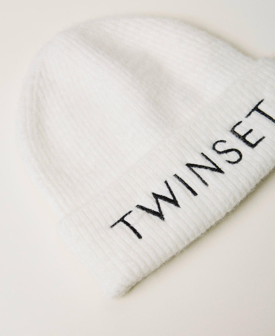 Twin Set Cuffia in maglia con ricamo logo Duty-free