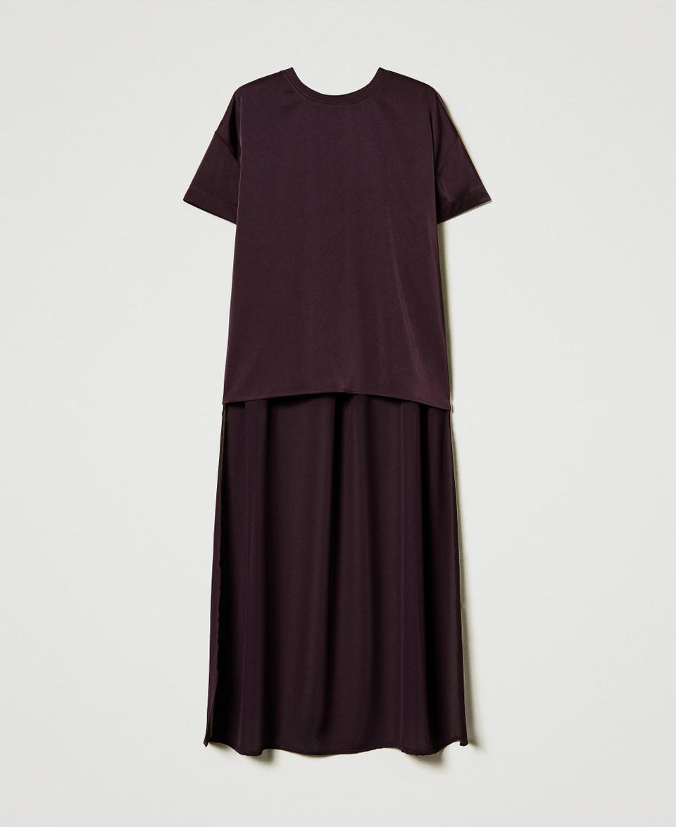 Twin Set Blusa asimmetrica in raso e georgette Nuovo