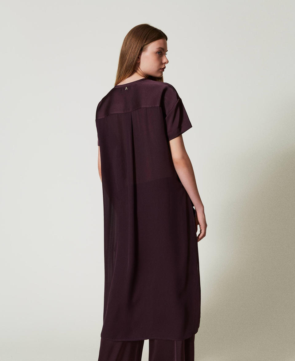 Twin Set Blusa asimmetrica in raso e georgette Nuovo