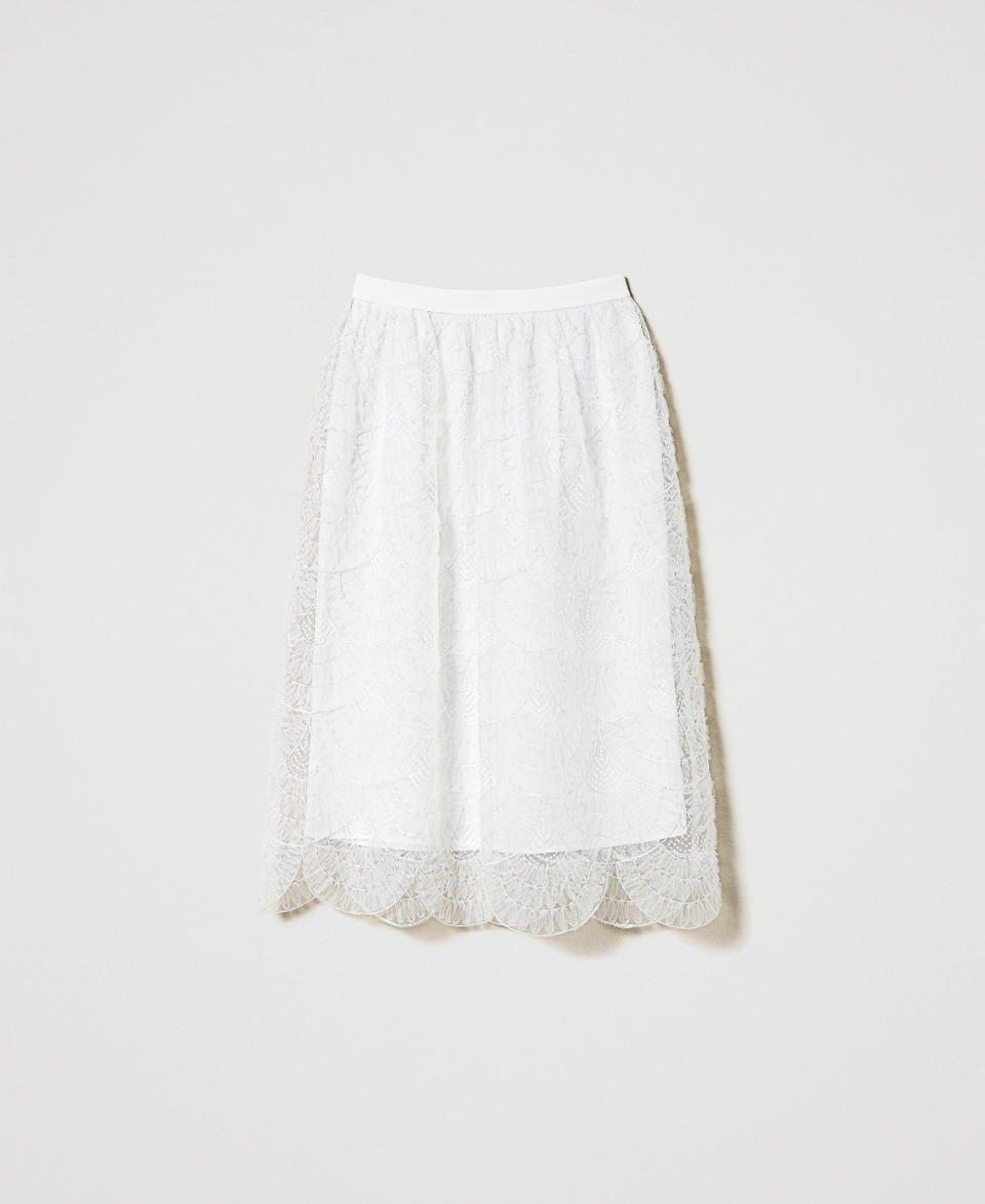 Twin Set Gonna longuette in organza con ricami Vendita