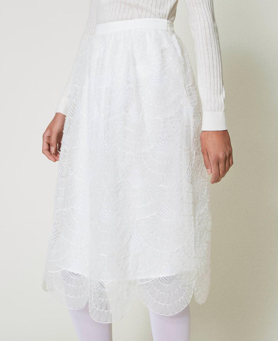 Twin Set Gonna longuette in organza con ricami Vendita