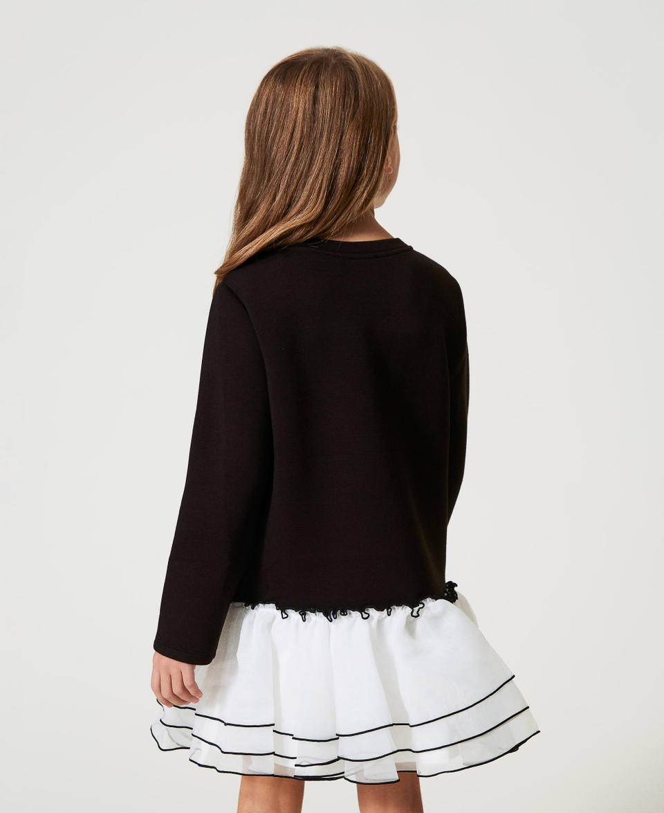 Twin Set Abito corto in tessuto scuba e organza Fino Al -60%
