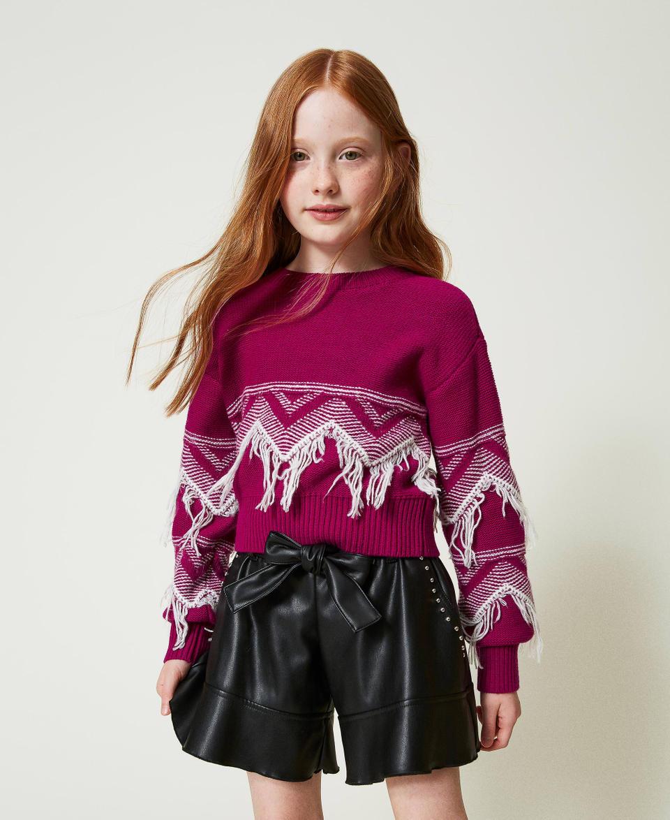 Twin Set Maglia in misto lana con frange Prezzo Ridotto