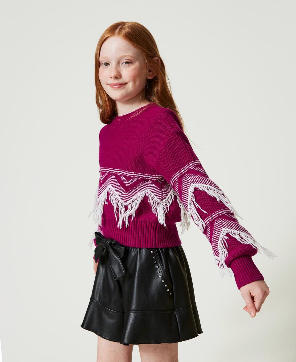Twin Set Maglia in misto lana con frange Prezzo Ridotto