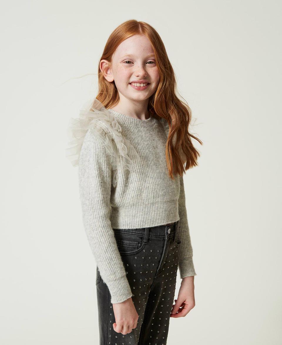 Twin Set Maglia regular con balze in tulle Presa