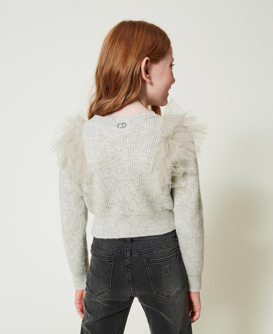 Twin Set Maglia regular con balze in tulle Presa