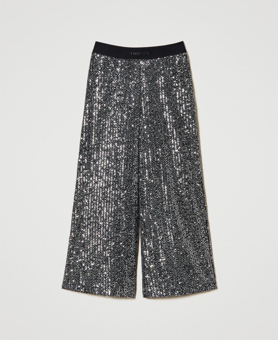 Twin Set Pantaloni a palazzo in full paillettes Offerta