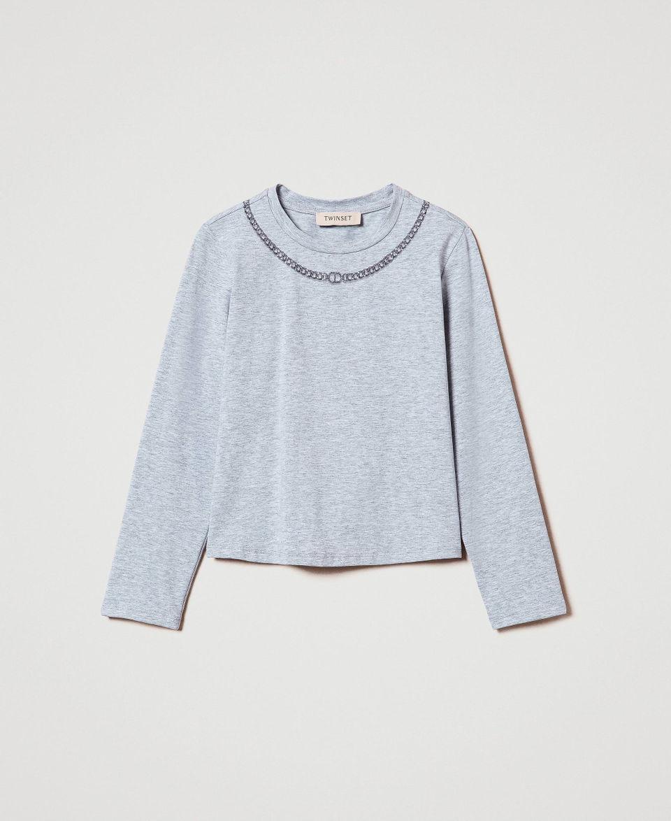 Twin Set T-shirt con stampa collana e strass Outlet