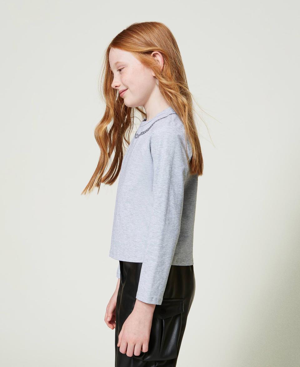Twin Set T-shirt con stampa collana e strass Outlet