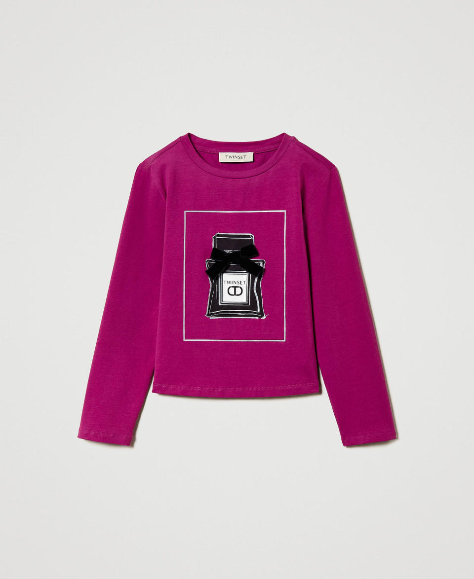 Twin Set T-shirt con stampa e glitter In Vendita