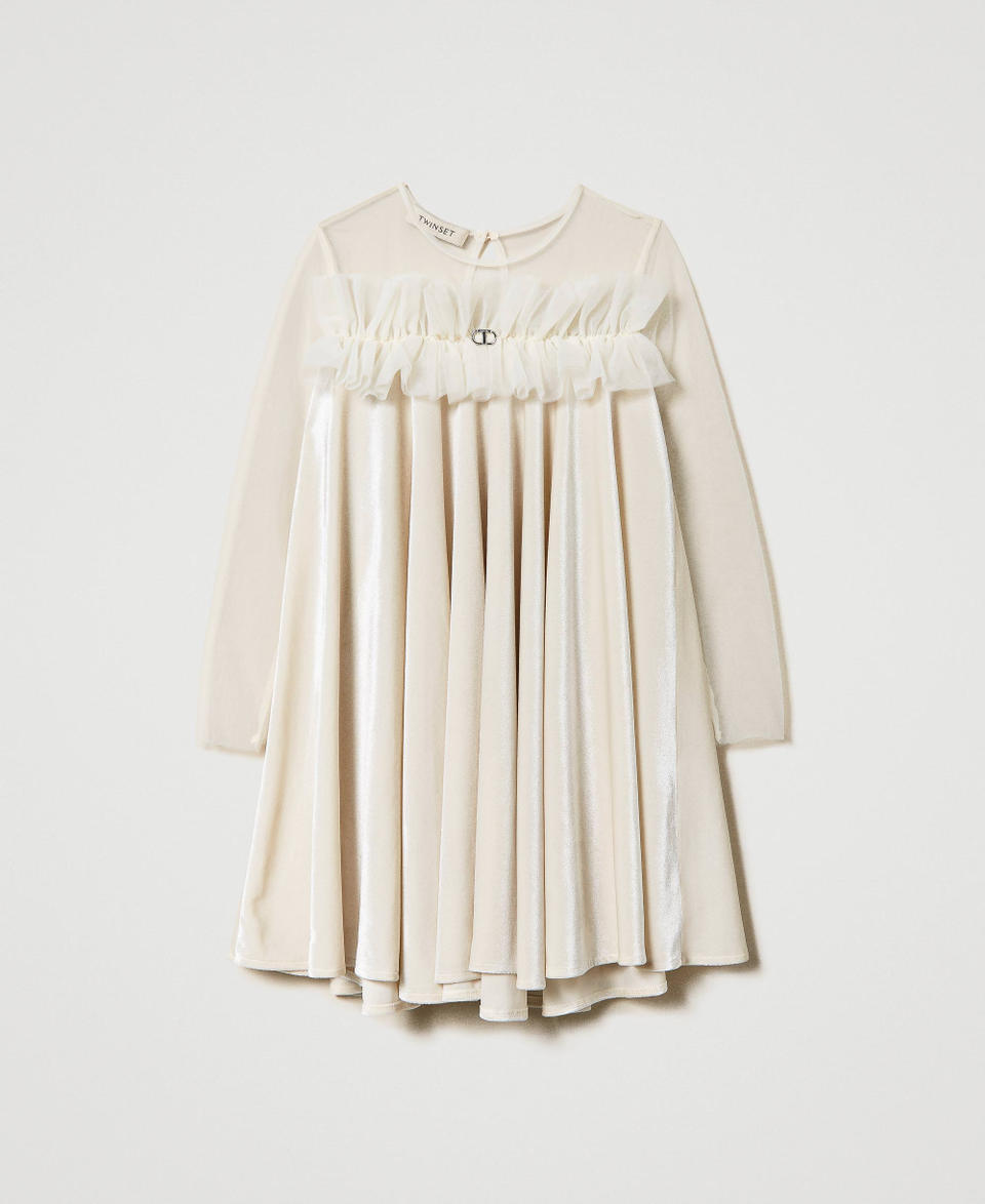 Twin Set Abito corto in ciniglia e tulle Hotsell