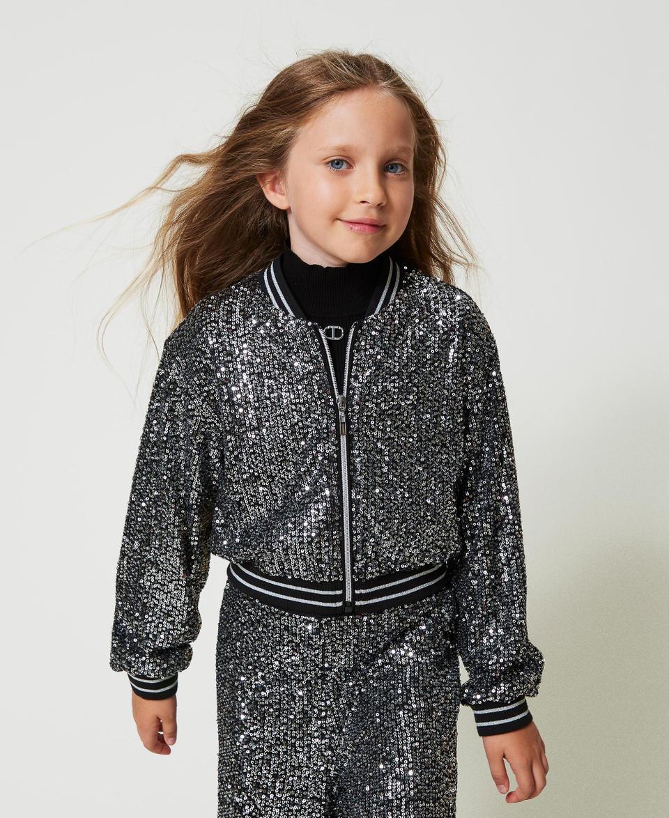 Twin Set Bomber in full paillettes Vendita Calda