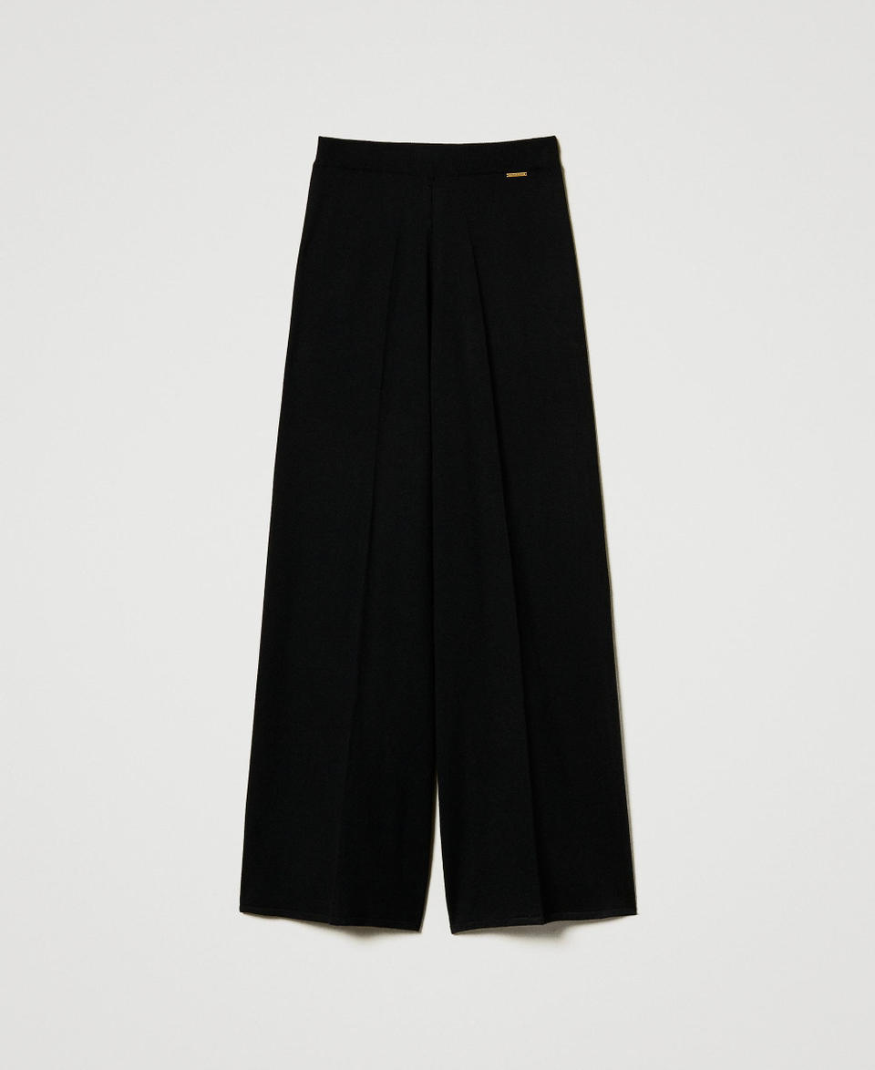 Twin Set Pantaloni a palazzo in misto lana In Saldo